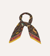 Animals And Flowers Print Silk Bandana