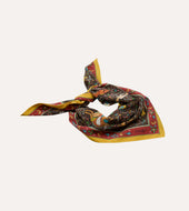 Animals And Flowers Print Silk Bandana