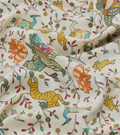 Animals And Flowers Print Silk Bandana
