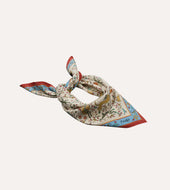 Animals And Flowers Print Silk Bandana