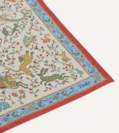 Animals And Flowers Print Silk Bandana