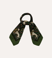Green Unicorn Print Wool Silk Bandana