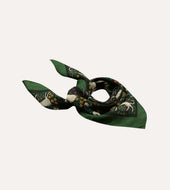 Green Unicorn Print Wool Silk Bandana