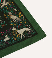 Green Unicorn Print Wool Silk Bandana