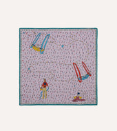 Lilac Acrobat Print Wool-Silk Bandana