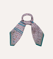 Lilac Acrobat Print Wool Silk Bandana