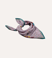 Lilac Acrobat Print Wool Silk Bandana