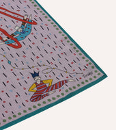 Lilac Acrobat Print Wool Silk Bandana