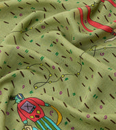 Acrobat Print Wool Silk Bandana