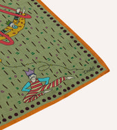 Acrobat Print Wool Silk Bandana