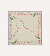 Ecru Oyster Catcher Print Silk Bandana