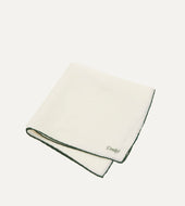 And Green Shoestring Border Silk Pocket Square
