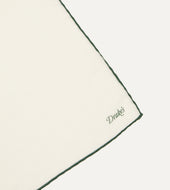 And Green Shoestring Border Silk Pocket Square