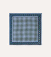 Blue Vintage Tile Print Silk Pocket Square