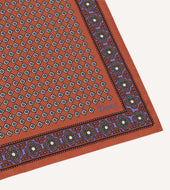 Vintage Tile Print Silk Pocket Square