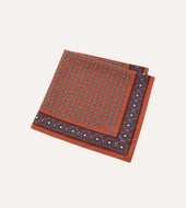 Vintage Tile Print Silk Pocket Square