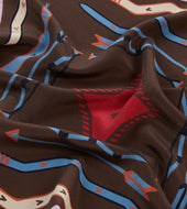 And Pink Tribal Print Silk Pocket Square