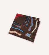 And Pink Tribal Print Silk Pocket Square