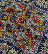 Geometric Tapestry Print Wool Silk Pocket Square