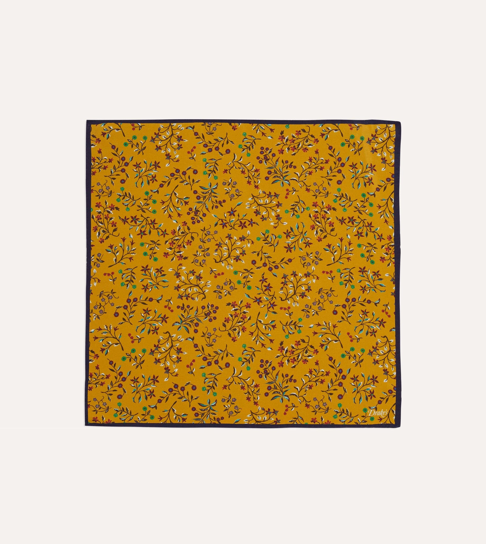 Floral Print Silk Pocket Square