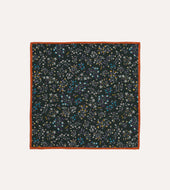 Green Floral Print Silk Pocket Square