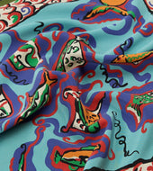 Fish Print Silk Pocket Square