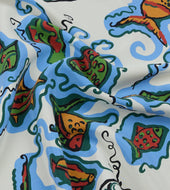 Fish Print Silk Pocket Square