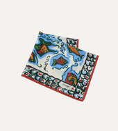 Fish Print Silk Pocket Square