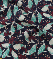 Whale Print Silk Pocket Square