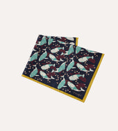 Whale Print Silk Pocket Square