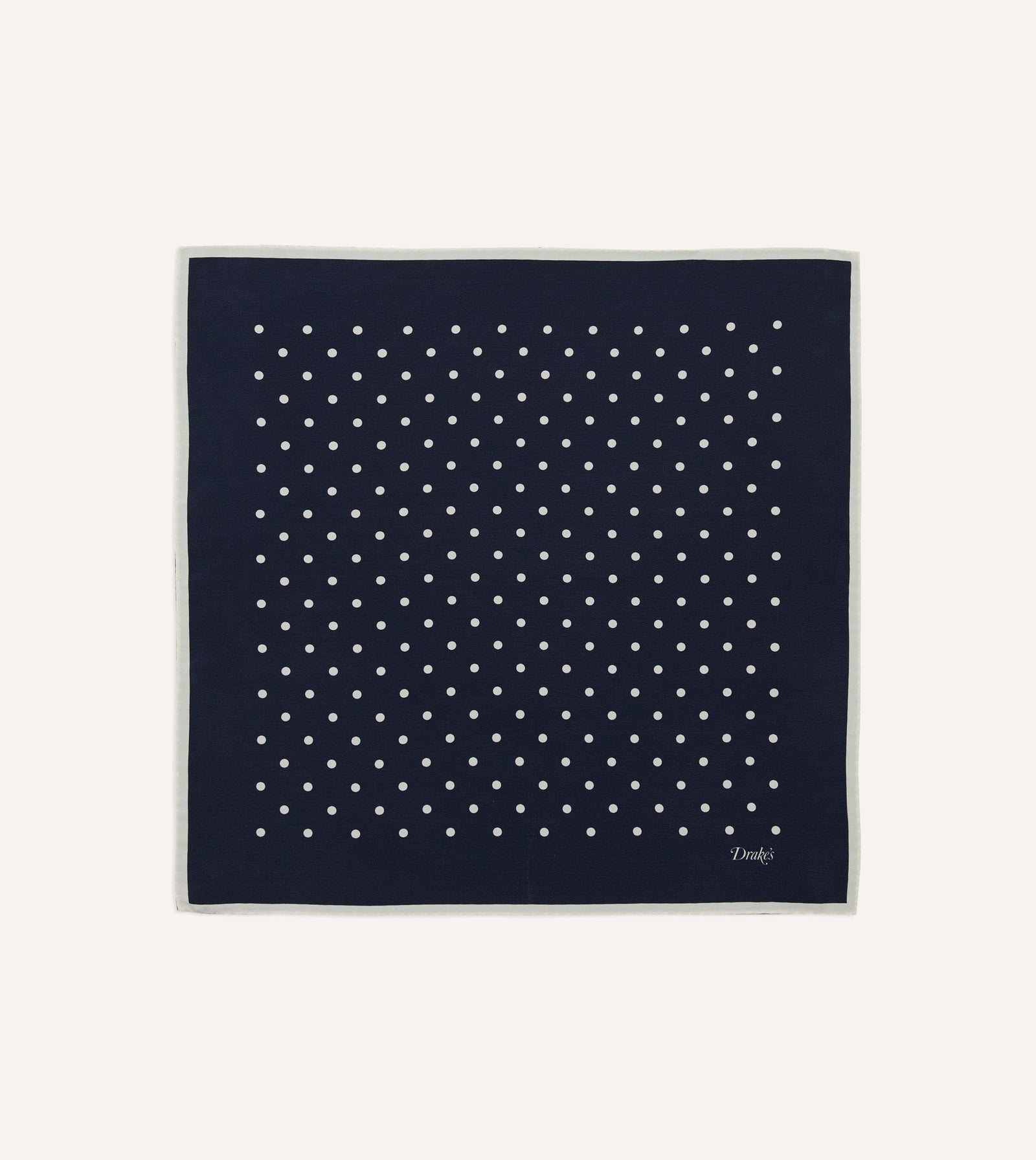Polka Dot Print Silk Pocket Square