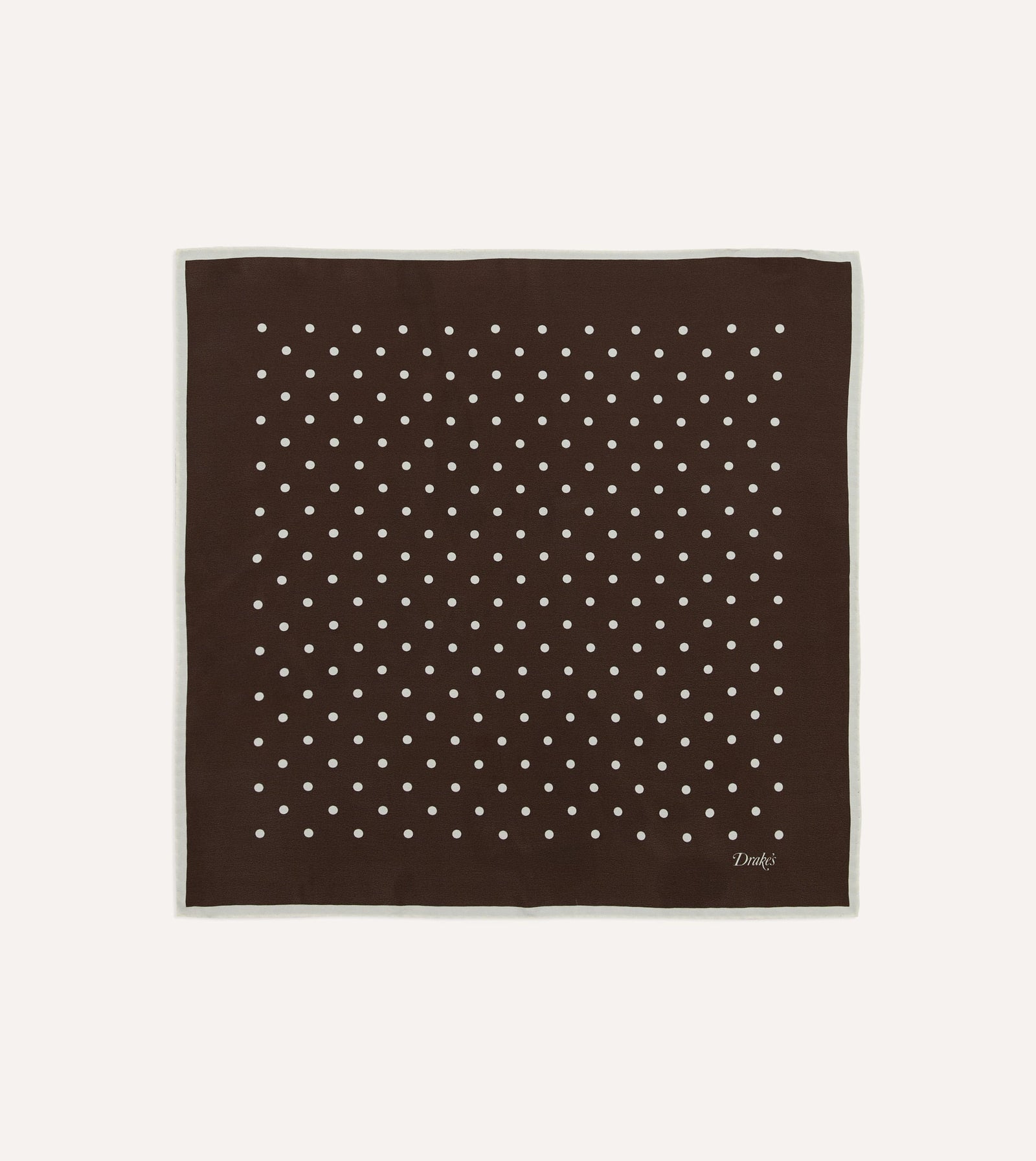 Polka Dot Print Silk Pocket Square