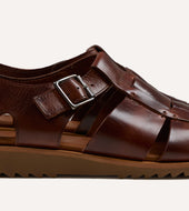 Paraboot Pacific Marron Brown Leather Sandal