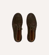 Crosby Moc Toe Chukka Boot Dark Brown Roughout Suede With Rubber Sole