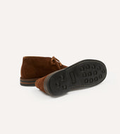 Crosby Moc Toe Chukka Boot Light Brown Roughout Suede With Rubber Sole