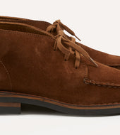 Crosby Moc Toe Chukka Boot Light Brown Roughout Suede With Rubber Sole
