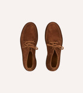 Crosby Moc Toe Chukka Boot Light Brown Roughout Suede With Rubber Sole