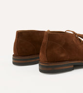 Crosby Moc Toe Chukka Boot Light Brown Roughout Suede With Rubber Sole