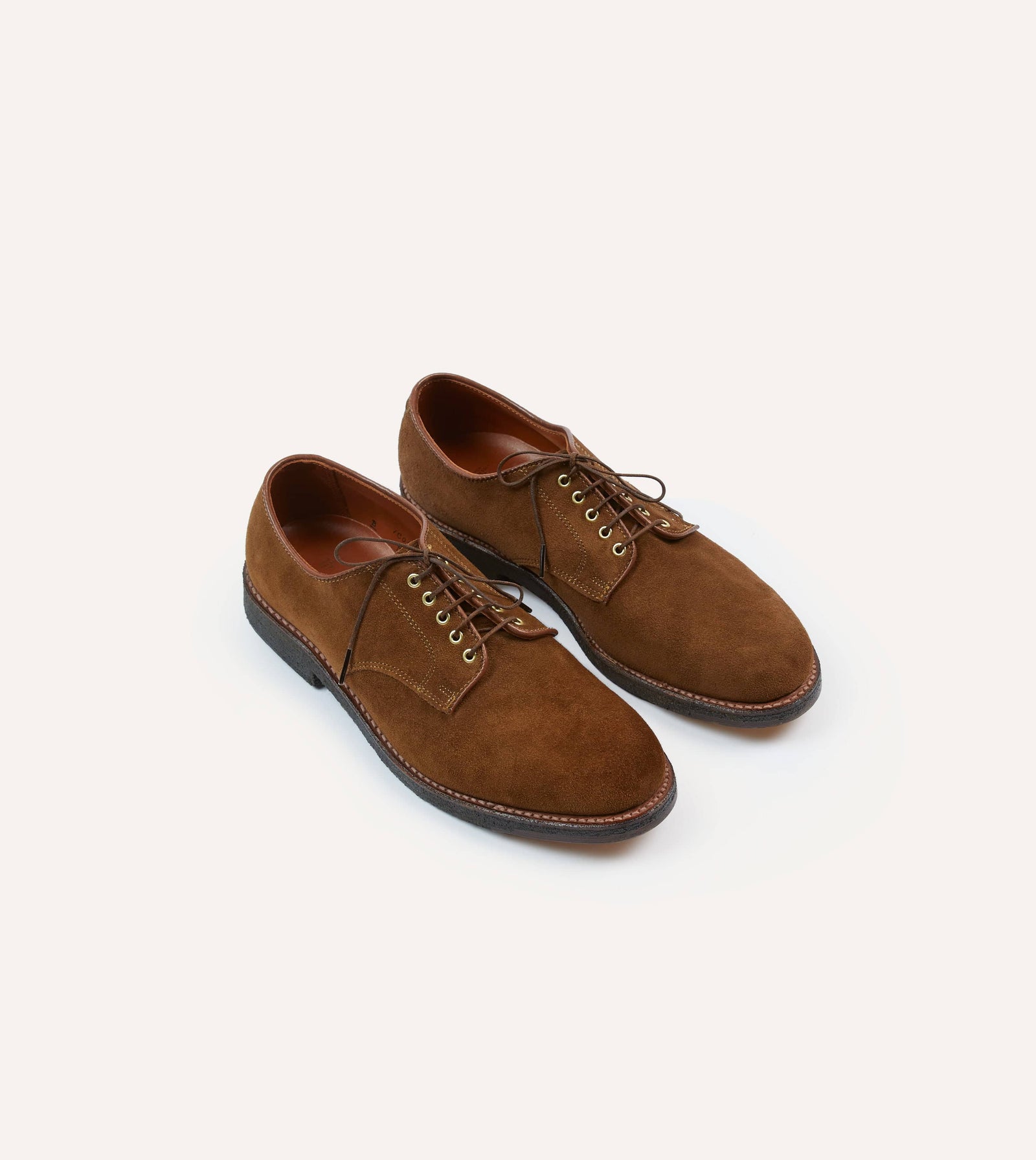 Alden For Drake S Suede Plain Toe Blucher With Double Crepe Sole