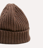Lambswool Ribbed Knit Cap