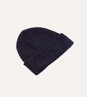 Angora Lambswool Ribbed Knit Cap