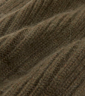 Green Angora Lambswool Ribbed Knit Cap