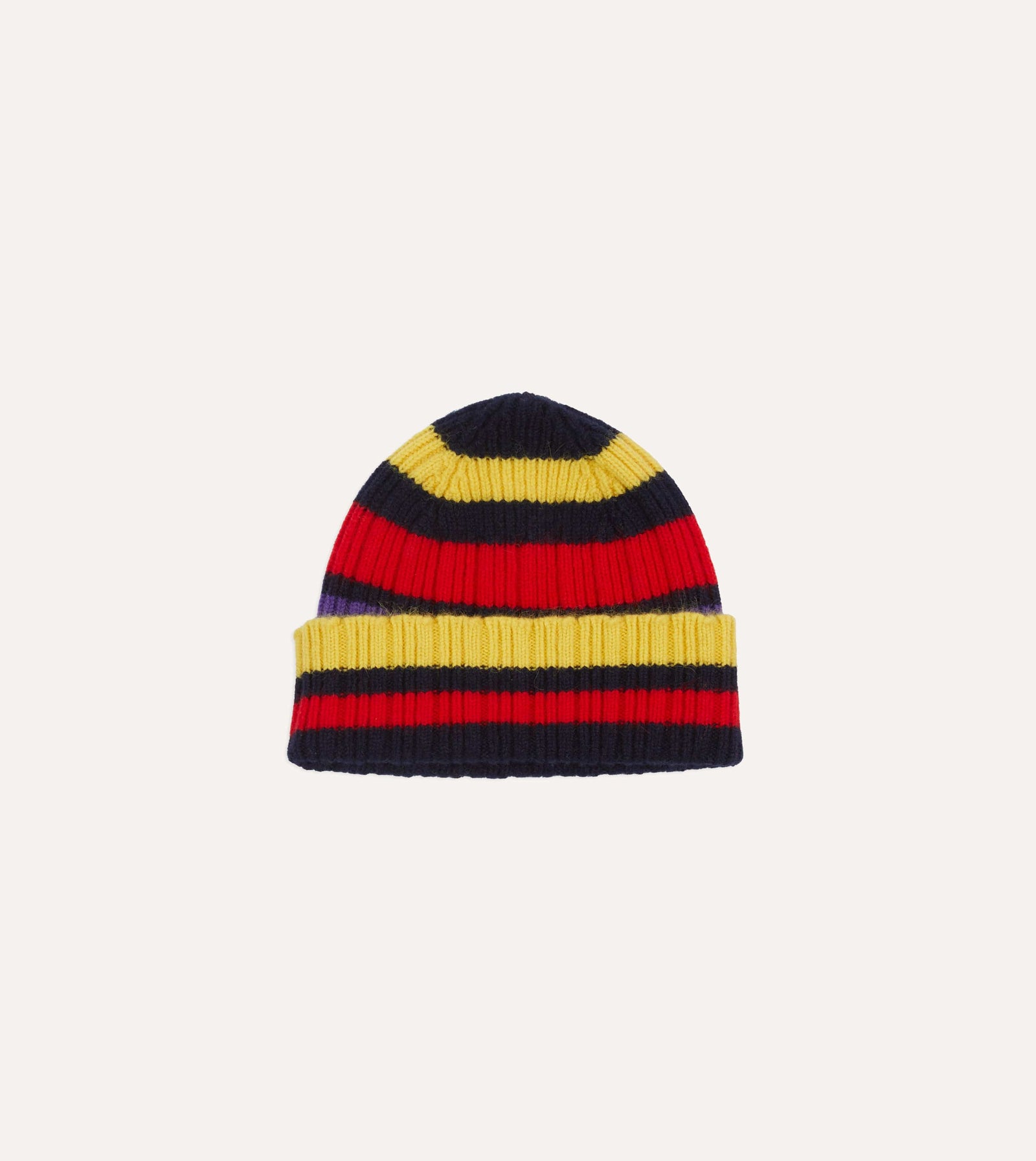 Yellow And Red Multi Stripe Geelongora Ribbed Knit Cap