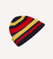 Yellow And Red Multi Stripe Geelongora Ribbed Knit Cap