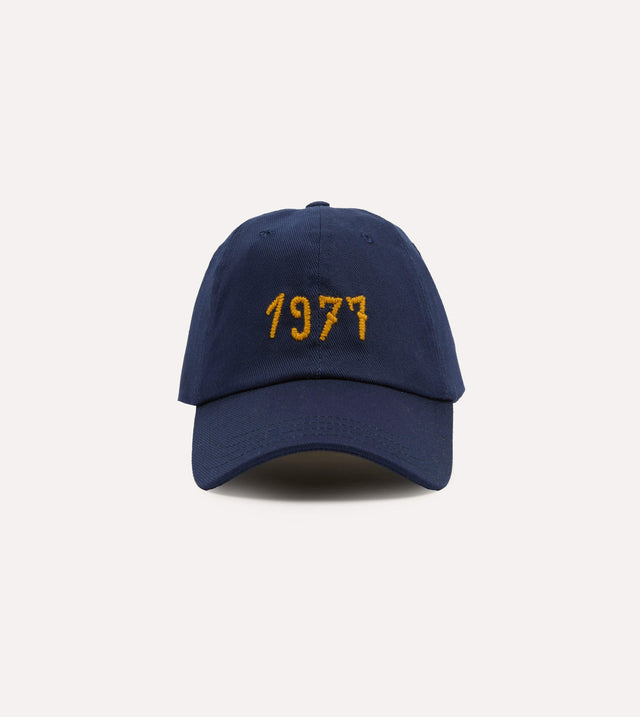Navy Chainstitch '1977' Cotton Twill Baseball Cap