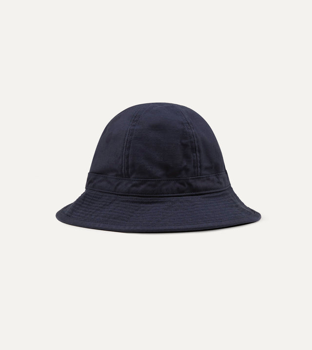 Câbleami Navy Baker Back Satin Cotton Metro Hat