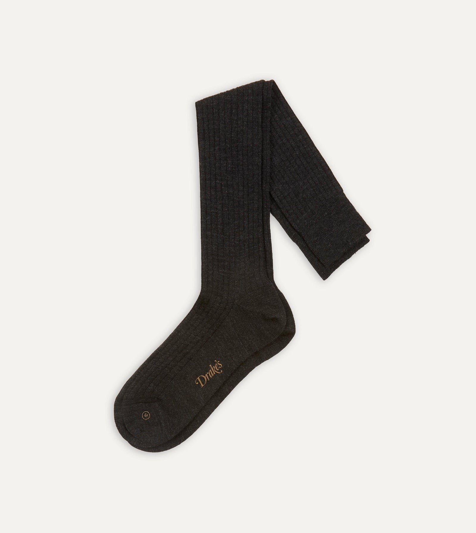 Dark Grey Wool Over The Calf Sock