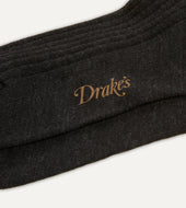 Dark Grey Wool Over The Calf Sock