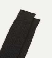 Dark Grey Wool Over The Calf Sock