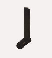 Dark Grey Wool Over The Calf Sock